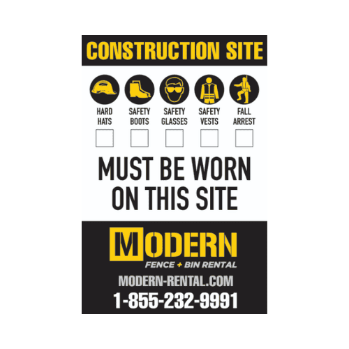 Signage temporary fence safety sign