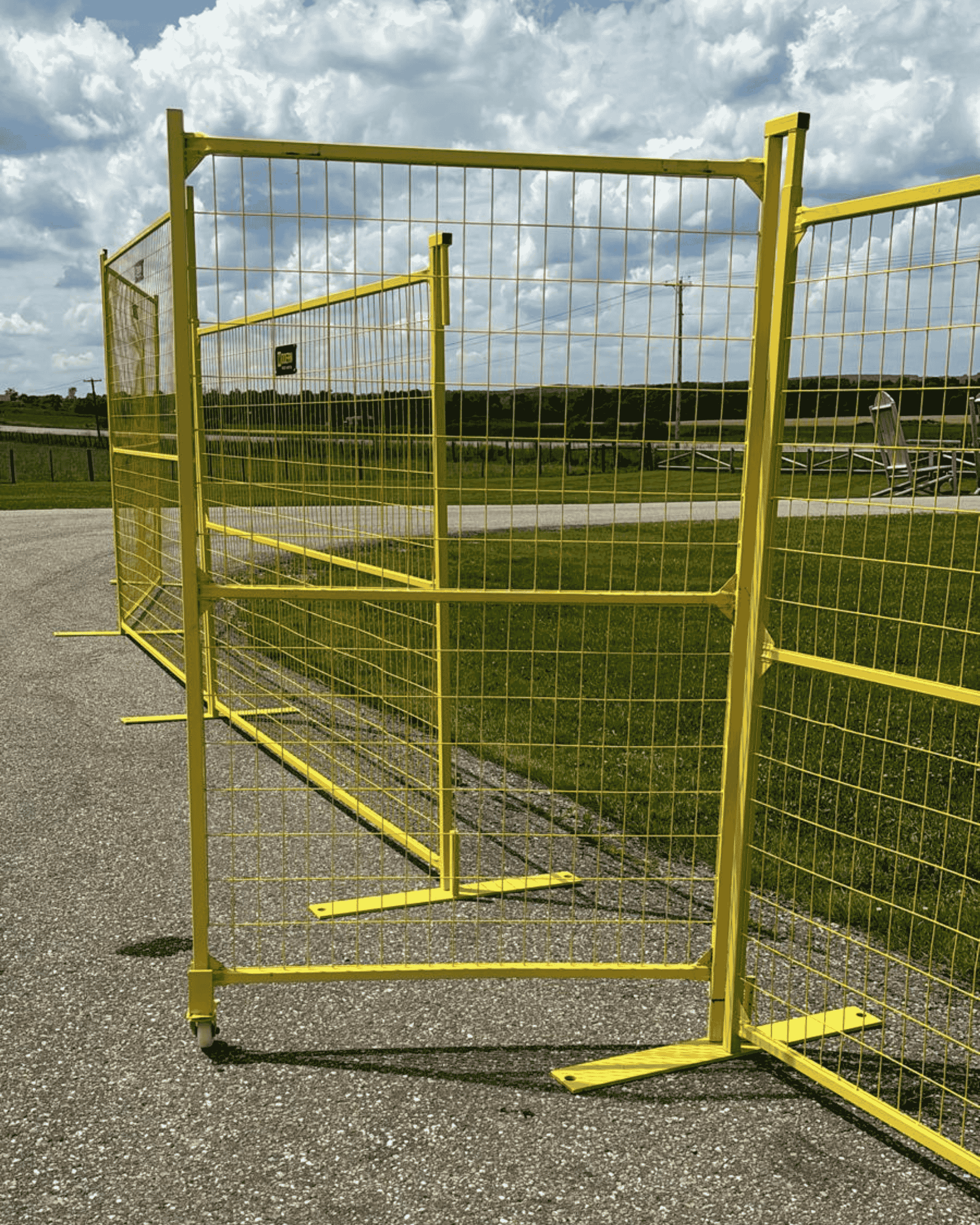 Modern Fence Rental - Temporary Fence Installation Guide - Relocation and Removal 3 images - a temporary fence base, a clamp and a connector